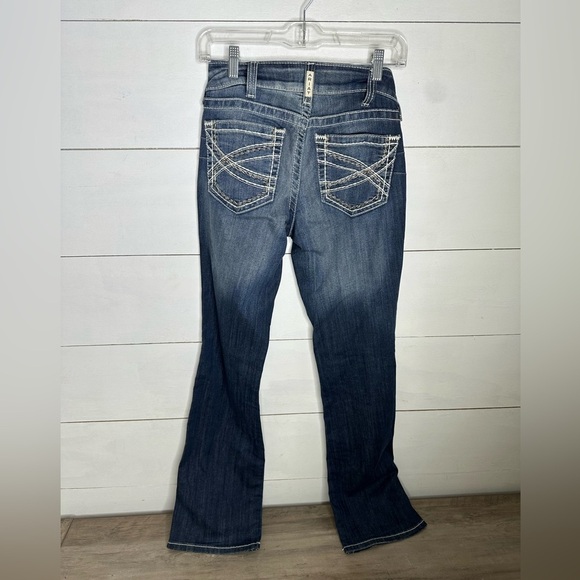 Ariat Real Denim Women’s Jeans Size 27R Mid Rise Bootcut Dark Wash Western - Picture 4 of 5
